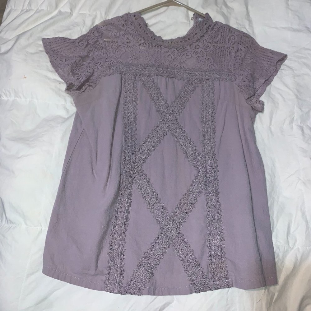 Lace short sleeved blouse